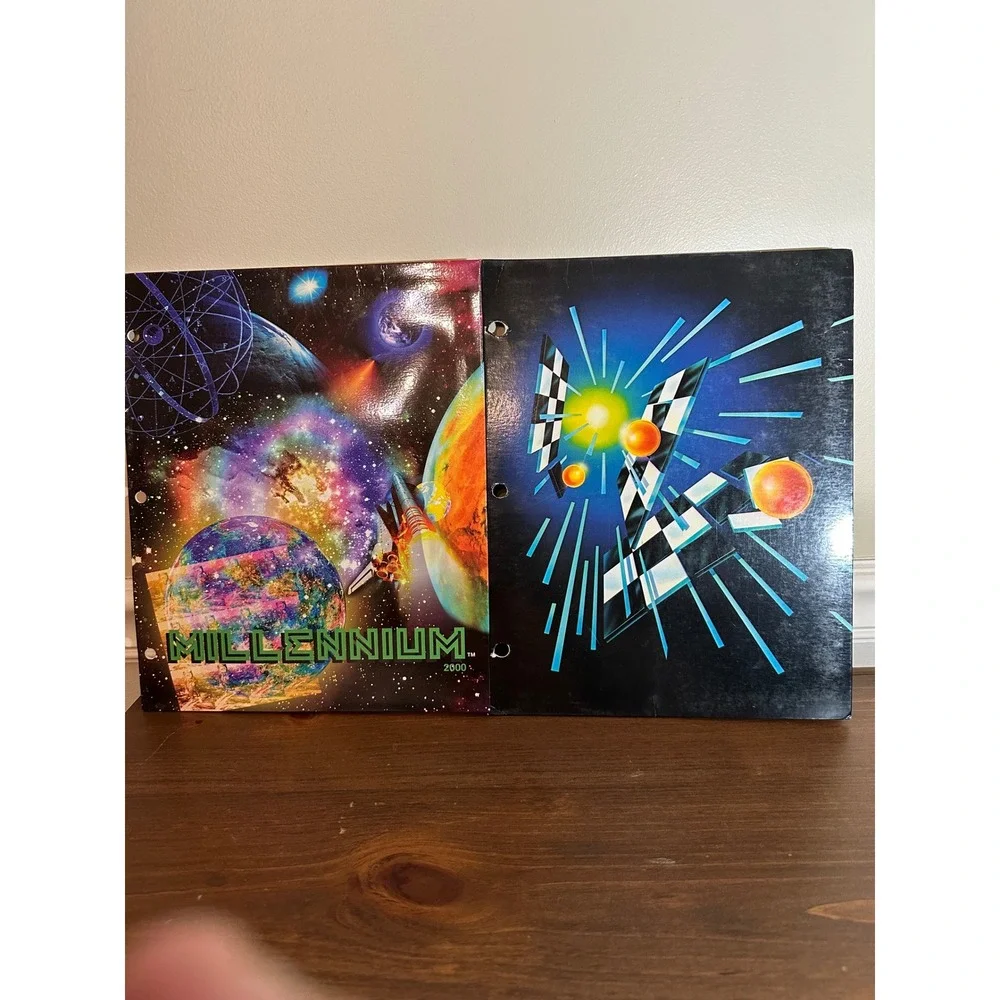 Vintage 2000 Millennium Space Folders Roaring Spring Y2K Retro School 2pk